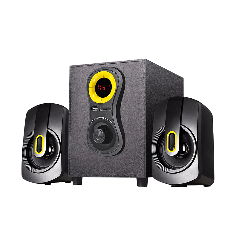 2.1 Speakers for PC with Curved Panel & Full-Function Remote | Ergonomic Design with Complete Control | Reliable PC Speakers Manufacturer