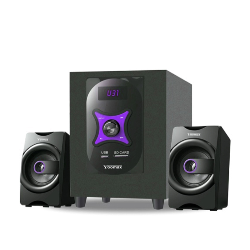 Fully Customizable Front Panel for 2.1 PC Speakers | Unique Elliptical Design with Branded Button Colors | Your Private-Label Audio Partner
