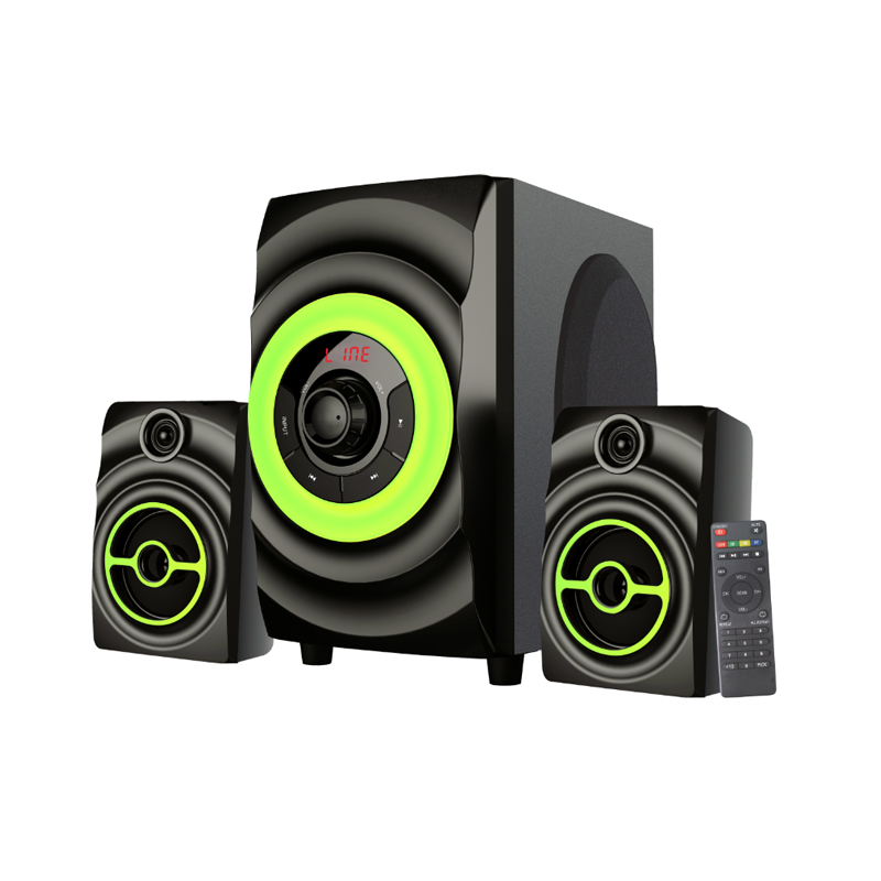 2.1 Multimedia Speaker with Customizable Color Accent Ring | Bold Design Element for Brand Identity | Custom OEM/ODM Manufacturer