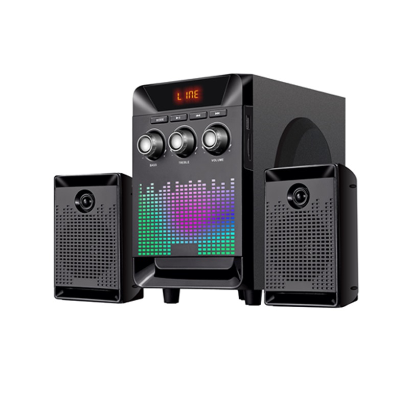 Modern Minimalist 2.1 Multimedia Speakers with Optional Front LED | Clean Lines with Dynamic Lighting | Contemporary Audio Product Manufacturer